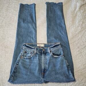 Abercrombie The Ankle Straight Ultra High Rise Curve Love Size 25